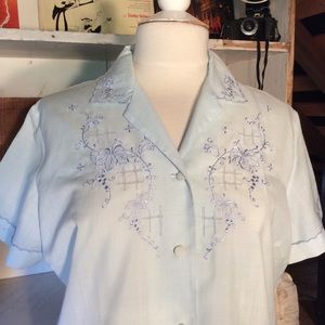 Vintage Daffodil Hand Embroidered Shirt